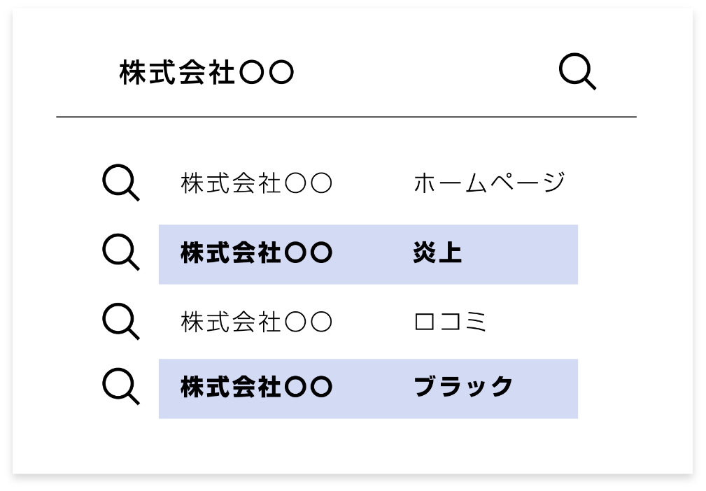 検索サジェストに悪評